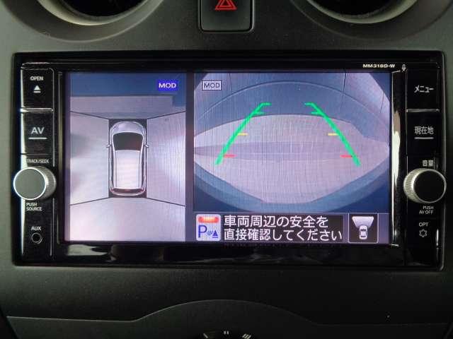 ノート Ｘ　エマージェンシーブレーキパッケージ　純正メモリーナビ　アラウンドビューモニター　エマージェンシーブレーキ　アクセル踏み間違い防止アシスト　ドライブレコーダー　スマートルームミラー　車線逸脱警報　前後ソナー　インテリジェントキー（7枚目）