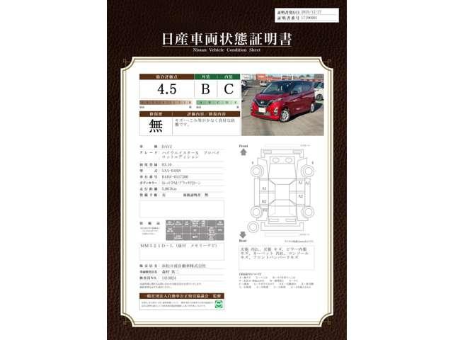 デイズ ６６０　ハイウェイスターＸ　プロパイロット　エディション　日産純正ナビ　ドライブレコーダー　ＥＴＣ　スマートキー＆プッシュスタート　ナビ　レーダークルーズ　ワンオ－ナ－　ＬＫＡＳ　パワーステアリング　点検記録簿　オートエアコン　メモリーナビゲーション　パワーウィンド　キーフリーシステム　ＡＢＳ（2枚目）