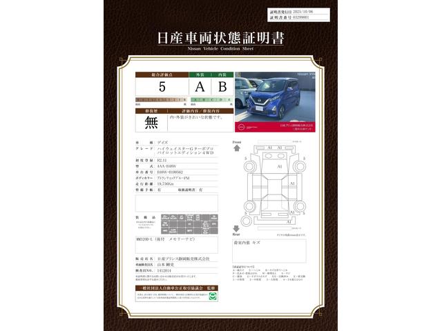 車両状態評価書