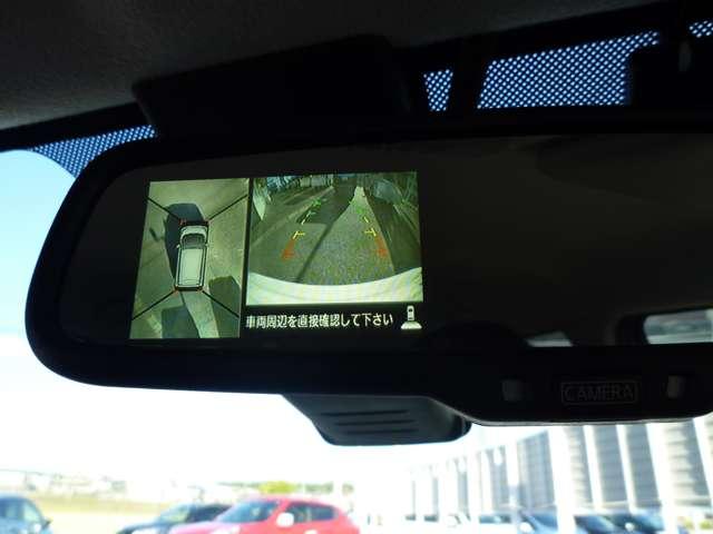 アラウンドビューモニターは、ルームミラーに映ります。