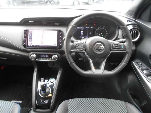 キックス １．２　Ｘ　（ｅ－ＰＯＷＥＲ）　ナビ＆ＴＶ　ワンオ－ナ－車　追従クルコン　スマートキー　ＬＥＤヘッド　レーンアシスト　パワーステアリング　盗難防止システム　ドライブレコーダー　整備記録簿有　メモリーナビ　サイドエアバッグ　アルミ（2枚目）