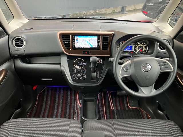 デイズルークス ６６０　ハイウェイスター　Ｇターボ　ナビＭＭ５１８Ｄ－Ｗ　ＣＤ　ＤＶＤ　ブルーレイ再生　３６０°カメラ　踏み間違え防止　ワンオーナー　車線逸脱警告　ＬＥＤヘッド　スマートキー　ナビＴＶ　クルコン　記録簿あり　ＡＡＣ　ドラレコ　パワステ　Ｗエアバック　メモリーナビ　エアバッグ　バックカメラ（4枚目）