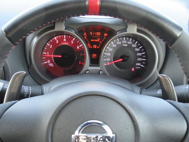 ジューク ニスモ RS レカロシート 1年保証付き 純正ナビ 4WD アラウンドビューモニター キセノンライト ETC インテリキー(7枚目)