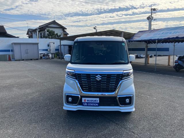 スペーシアカスタム カスタム HYBRID XSターボ MK53S オートライト Bluetooth スライドドア ナビ プッシュスタート シートヒーター オートエアコン スズキセーフティーサポート アイドリングストップ(3枚目)