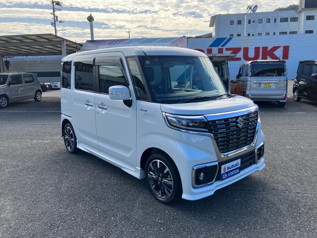 スペーシアカスタム カスタム HYBRID XSターボ MK53S オートライト Bluetooth スライドドア ナビ プッシュスタート シートヒーター オートエアコン スズキセーフティーサポート アイドリングストップ(4枚目)