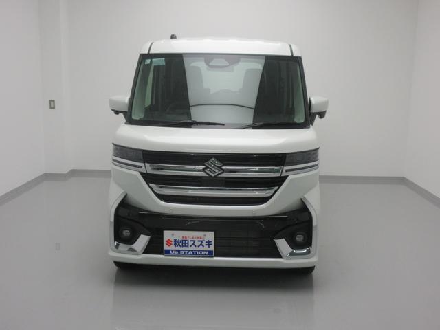 スペーシアカスタム ＨＹＢＲＩＤ　ＸＳターボ　４ＷＤ　全方位カメラ付ナビ　ＬＥＤ　オートライト　両側電動スライドドア　プッシュスタート　シートヒーター　オートエアコン　アイドリングストップ　横滑り防止機能　衝突安全ボディ　盗難防止システム（3枚目）