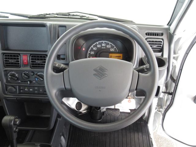 スーパーキャリイ スーパーキャリイ　Ｘ　４ＷＤ／４ＡＴ　エアコン　パワステ　パワーウインドー　キーレス　電動格納式リモコンドアミラー　オートライト　衝突被害軽減システム　アイドリングストップ　横滑り防止機能　衝突安全ボディ（7枚目）