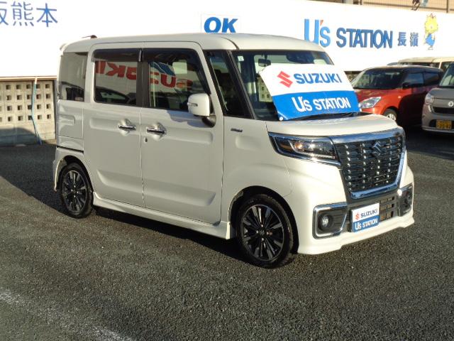スペーシア カスタム　ＸＳ　ナビ　全方位モニター　ドラレコ（前）　ドライブレコーダー（前）　全方位カメラ　オートライト　Ｂｌｕｅｔｏｏｔｈ　両側電動スライドドア　純正ナビ　プッシュスタート　シートヒーター（左）　オートエアコン　スズキセーフティーサポート（3枚目）