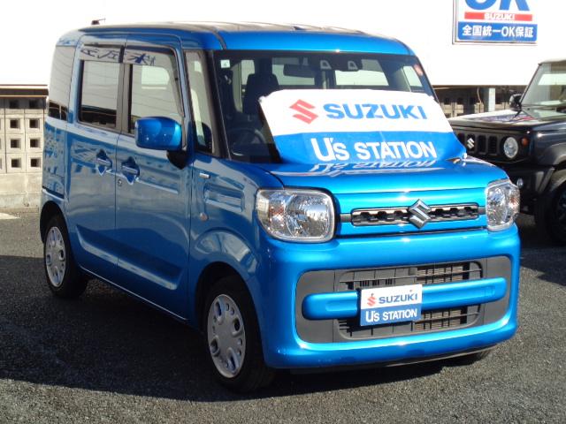 スペーシア HYBRID G 2型 ナビ オートライト Bluetooth スライドドア 純正ナビ プッシュスタート シートヒーター オートエアコン スズキセーフティーサポート 衝突被害軽減システム 横滑り防止機能 衝突安全ボディ(3枚目)