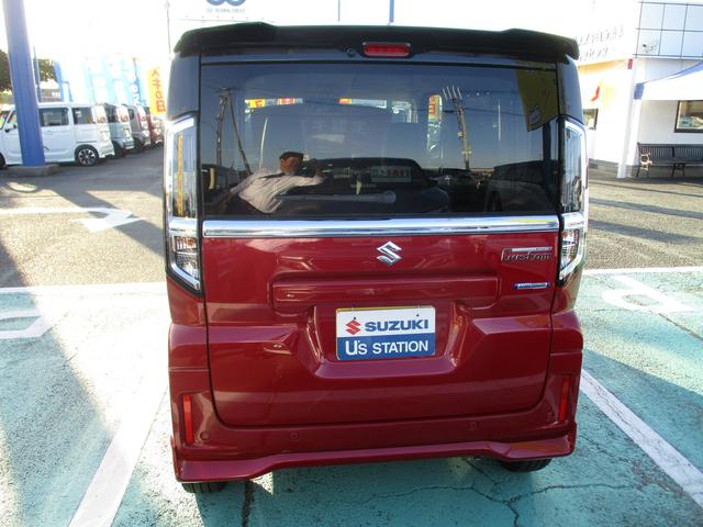 スペーシアカスタム カスタム HYBRID XS衝突軽減ブレーキ シートヒーター オートライト スライドドア プッシュスタート シートヒーター オートエアコン スズキセーフティーサポート アイドリングストップ 横滑り防止機能 衝突安全ボディ 盗難防止システム(3枚目)