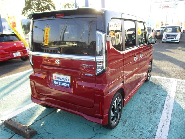 スペーシアカスタム カスタム HYBRID XS衝突軽減ブレーキ シートヒーター オートライト スライドドア プッシュスタート シートヒーター オートエアコン スズキセーフティーサポート アイドリングストップ 横滑り防止機能 衝突安全ボディ 盗難防止システム(8枚目)