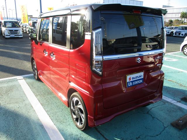 スペーシアカスタム カスタム HYBRID XS衝突軽減ブレーキ シートヒーター オートライト スライドドア プッシュスタート シートヒーター オートエアコン スズキセーフティーサポート アイドリングストップ 横滑り防止機能 衝突安全ボディ 盗難防止システム(9枚目)