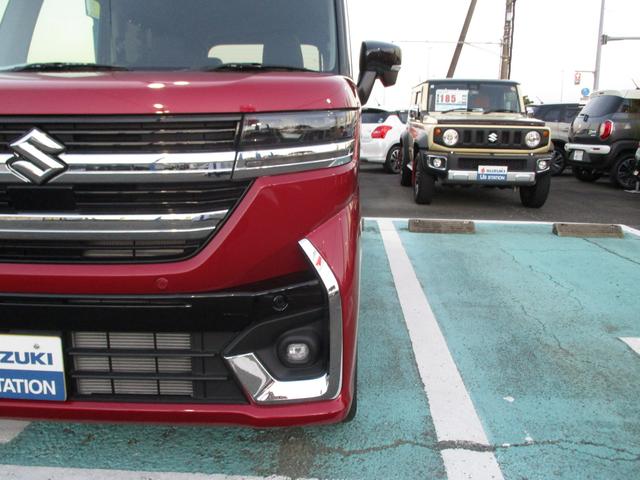 スペーシアカスタム カスタム HYBRID XS衝突軽減ブレーキ シートヒーター オートライト スライドドア プッシュスタート シートヒーター オートエアコン スズキセーフティーサポート アイドリングストップ 横滑り防止機能 衝突安全ボディ 盗難防止システム(46枚目)