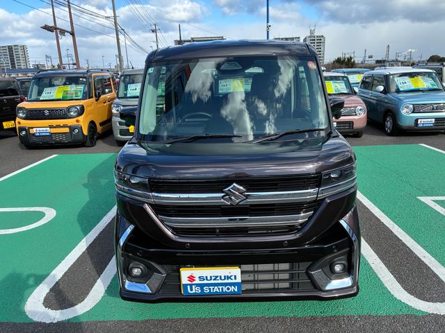 スペーシアカスタム カスタム　ＨＹＢＲＩＤ　ＸＳ　ナビ　全方位カメラ　両側ＰＳＤ　バックカメラ　オートライト　Ｂｌｕｅｔｏｏｔｈ　スライドドア　純正ナビ　プッシュスタート　シートヒーター　オートエアコン　スズキセーフティーサポート　アイドリングストップ　横滑り防止機能（2枚目）