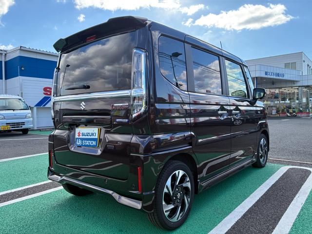 スペーシアカスタム カスタム　ＨＹＢＲＩＤ　ＸＳ　ナビ　全方位カメラ　両側ＰＳＤ　バックカメラ　オートライト　Ｂｌｕｅｔｏｏｔｈ　スライドドア　純正ナビ　プッシュスタート　シートヒーター　オートエアコン　スズキセーフティーサポート　アイドリングストップ　横滑り防止機能（5枚目）