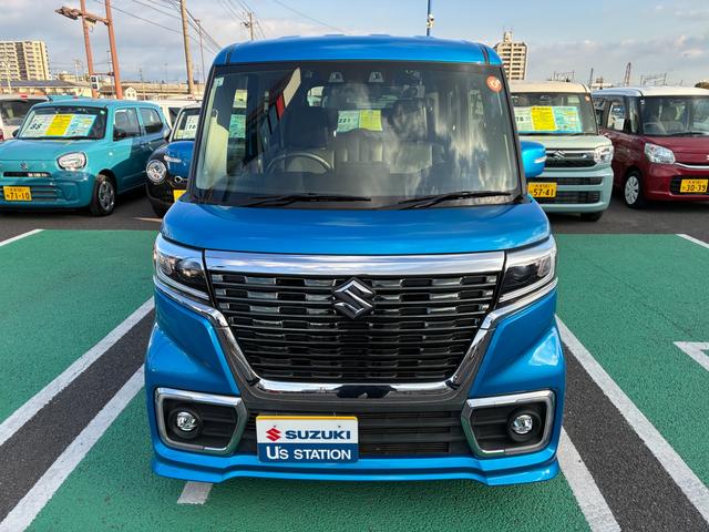 スペーシアカスタム カスタム　ＨＹＢＲＩＤ　ＸＳ　２型　ディスプレイオーディオ　オートライト　Ｂｌｕｅｔｏｏｔｈ　スライドドア　プッシュスタート　シートヒーター　オートエアコン　スズキセーフティーサポート　　アイドリングストップ　横滑り防止機能　衝突安全ボディ　ＥＴＣ（2枚目）