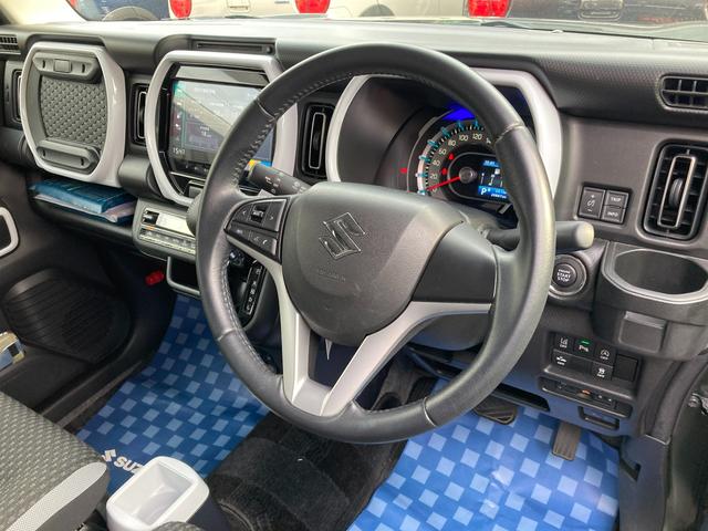 ハスラー ＨＹＢＲＩＤ　Ｘ　ナビ　全方位カメラ　ＥＴＣ　オートライト　１５インチアルミホイール　プッシュスタート　シートヒーター　オートエアコン　衝突被害軽減システム　アイドリングストップ　横滑り防止機能　衝突安全ボディ　盗難防止システム　取扱説明書　メンテナンスノート（55枚目）