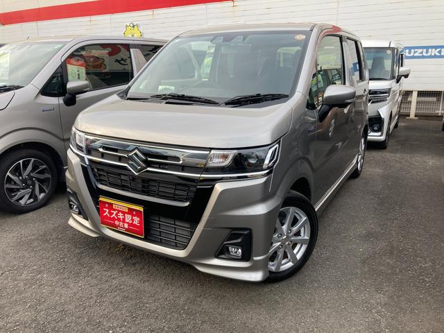 ワゴンＲカスタムＺ カスタムＺ　ＨＹＢＲＩＤ　ＺＸ　４型　ディスプレイオーディオ　１４インチアルミホイール　オートライト　プッシュスタート　全方位カメラ　シートヒーター　オートエアコン　衝突被害軽減システム　アイドリングストップ　横滑り防止機能　衝突安全ボディ　盗難防止システム（2枚目）