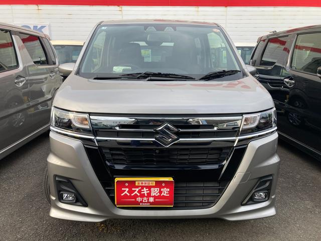 ワゴンＲカスタムＺ カスタムＺ　ＨＹＢＲＩＤ　ＺＸ　４型　ディスプレイオーディオ　１４インチアルミホイール　オートライト　プッシュスタート　全方位カメラ　シートヒーター　オートエアコン　衝突被害軽減システム　アイドリングストップ　横滑り防止機能　衝突安全ボディ　盗難防止システム（3枚目）