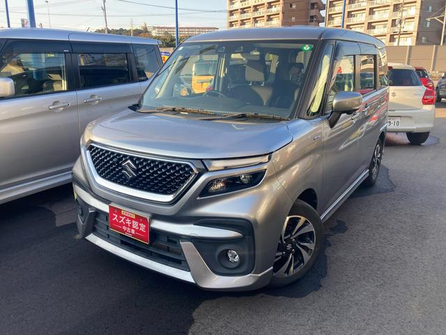 ソリオバンディット バンディット　ＨＹＢＲＩＤ　ＭＶ　全方位カメラ　ドラレコ　１５インチアルミホイール　オートライト　ナビ　片側電動スライドドア　プッシュスタート　シートヒーター　オートエアコン　ＥＴＣ　衝突被害軽減システム　アイドリングストップ　横滑り防止機能　衝突安全ボディ（2枚目）