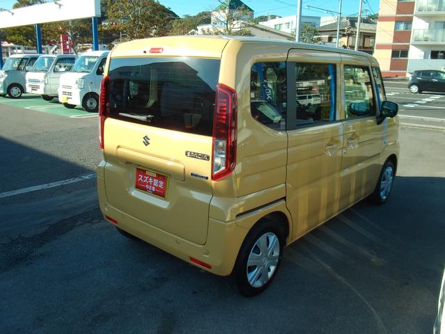 スペーシア ＨＹＢＲＩＤ　Ｘ　ナビ　全方位カメラ　両側電動スライドドア　フルホイールキャップ　オートライト　プッシュスタート　シートヒーター　オートエアコン　衝突被害軽減システム　アイドリングストップ　ＵＳＢソケット　横滑り防止機能　衝突安全ボディ　盗難防止システム（4枚目）