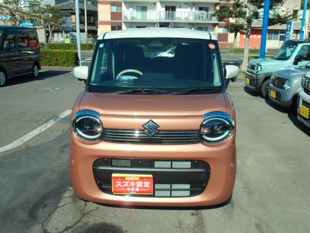 ワゴンRスマイル HYBRID S 3型 片側電動スライドドア 全方位カメラ フルホイールキャップ オートライト ナビ プッシュスタート シートヒーター オートエアコン 衝突被害軽減システム アイドリングストップ USBソケット 横滑り防止機能 衝突安全ボディ 盗難防止システム(3枚目)