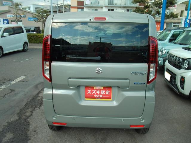 スペーシア ＨＹＢＲＩＤ　Ｘ　両側電動スライドドア　衝突被害軽減システム　フルホイールキャップ　オートライト　プッシュスタート　シートヒーター　オートエアコン　アイドリングストップ　ＵＳＢ　横滑り防止機能　衝突安全ボディ　盗難防止システム　取扱説明書　メンテナンスノート（6枚目）