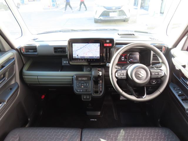 スペーシア ギア HYBRID XZターボ/全方位バックカメラ付きナビ 2WD・CVT車・ オートライト・Bluetooth・スライドドア・社用車アップ・シートヒーター・オートエアコン・禁煙車・スズキセーフティーサポート・衝突被害軽減システム・アイドリングストップ(3枚目)