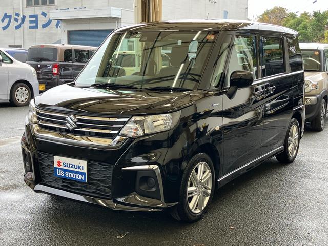 ソリオ ＨＹＢＲＩＤ　ＭＸ　衝突軽減ブレーキ　ナビゲ－ション　純正ナビ　Ｂｌｕｅｔｏｏｔｈ　オートライト　スライドドア　プッシュスタート　シートヒーター　オートエアコン　スズキセーフティーサポート　衝突被害軽減システム　横滑り防止機能　衝突安全ボディ（2枚目）