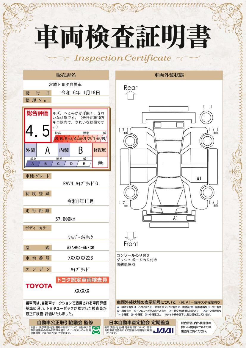 車両状態評価書