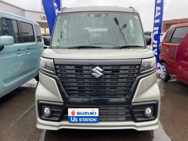 スペーシアベース ＸＦ　４ＷＤ　衝突被害軽減ブレーキ　後席右側電動スライドドア　ＬＥＤヘッドランプ　追従クルコン　プッシュスタート　シートヒーター　オートエアコン　衝突被害軽減システム　アイドリングストップ　横滑り防止機能　衝突安全ボディ　盗難防止システム（2枚目）