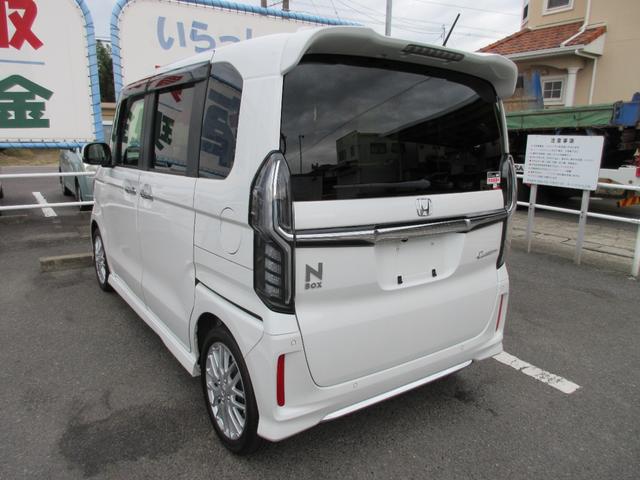 N-BOXカスタム Lターボ 純正9インチナビフルセグTV バックガイドモニター 両側パワースライドドア シートヒーター ハーフレザーシート LEDヘットライト LEDファグランプ 前後ドライブレコーダー ETC(4枚目)