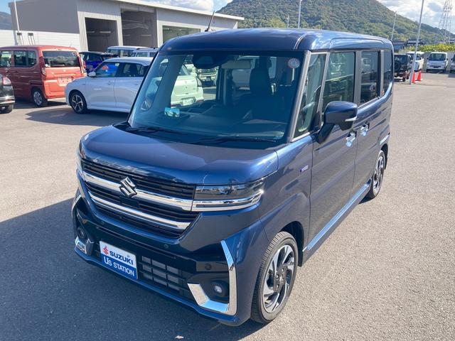 スペーシアカスタム カスタム　ＨＹＢＲＩＤ　ＸＳ　バックカメラ　オートライト　Ｂｌｕｅｔｏｏｔｈ　スライドドア　純正ナビ　プッシュスタート　シートヒーター　オートエアコン　スズキセーフティーサポート　アイドリングストップ　衝突安全ボディ（7枚目）