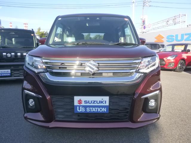 ソリオ ＨＹＢＲＩＤ　ＭＺ　オートライト　Ｂｌｕｅｔｏｏｔｈ　スライドドア　純正ナビ　プッシュスタート　シートヒーター　オートエアコン　スズキセーフティーサポート　衝突被害軽減システム　横滑り防止機能　衝突安全ボディ（4枚目）