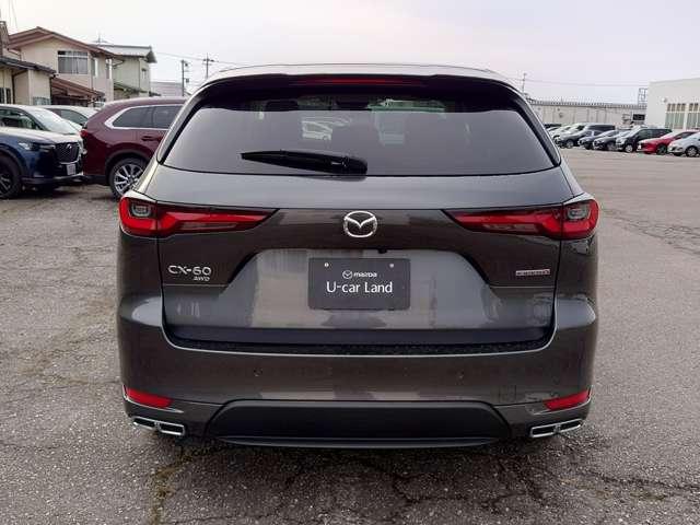 ＣＸ－６０ ３．３　ＸＤハイブリッド　エクスクルーシブ　モダン　ディーゼ　社用車ＵＰ　電動Ｒゲート　３６０ビューモニター　地デジ　ＬＥＤヘッド　電動シート　スマートキー　ＵＳＢ　ＥＴＣ　革シート　オートマチックハイビーム　シートエアコン　サイドカメラ　フルタイム４ＷＤ（5枚目）