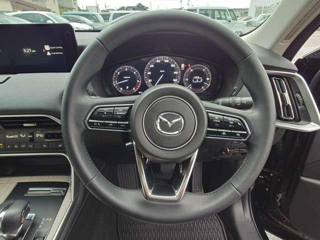 CX-60 3.3 XD Lパッケージ ディーゼルターボ 4WD パワーリアゲート Bカメラ 黒革シート LED 1オーナー テレビ AW ETC 4WD オートハイビーム スマートキー シートヒーター アイドリングストップ ターボ ミュージックプレイヤー接続可(13枚目)