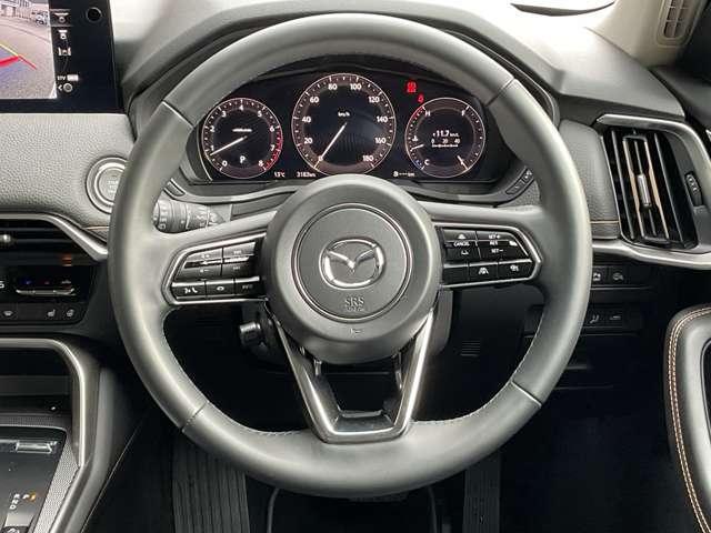 CX-60 2.5 25S Lパッケージ 4WD 盗難防止装置付 ACC LEDライト ナビTV 本革 パワーシート 衝突軽減 アルミホイール 4WD メモリナビ アイドリングストップ 横滑り防止装置 キ-レス スマートキー オートエアコン シートH(8枚目)