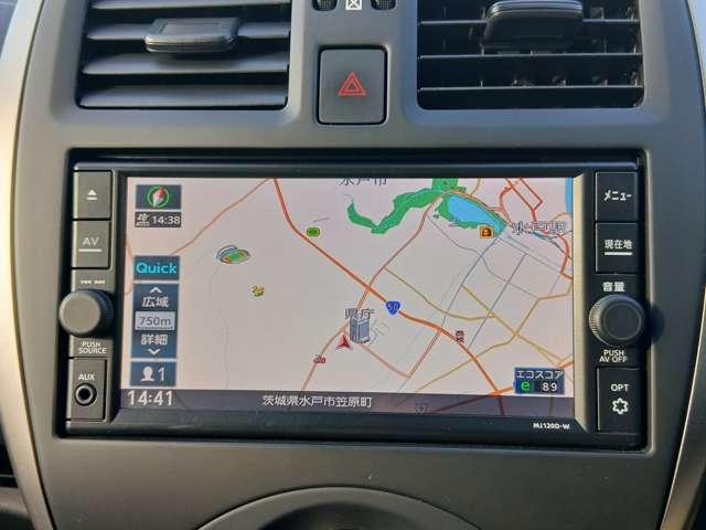 マーチ １．２　Ｓ　エマ－ジェンシ－ブレ－キ装着車　地デジＴＶ　運転席エアバック　メモリーナビ付き　衝突被害軽減ブレーキ　ダブルエアバック　点検記録簿　車線逸脱警告　リモコンキー　禁煙車　バックモニター　ＰＷ　パワステ（2枚目）