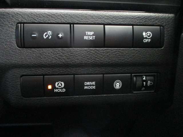 ■オートホールドブレーキ。■ドライブモード切替スイッチ。■ハンドル支援ＯＮＯＦＦスイッチ。