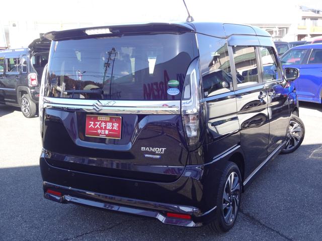 ソリオバンディット バンディット　ＨＹＢＲＩＤ　ＭＶ　４ＷＤ　全方位モニターナビ　オートライト　Ｂｌｕｅｔｏｏｔｈ　スライドドア　純正ナビ　プッシュスタート　シートヒーター　オートエアコン　スズキセーフティーサポート　ワンオーナー　４ＷＤ　衝突被害軽減システム　横滑り防止機能（6枚目）