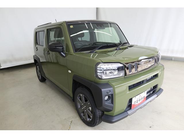 タフト Ｇ　ダーククロムベンチャー　／オーディオレス／キーフリー　キーレスエントリ　レーダーブレーキ　盗難防止システム　電動格納ドアミラー　Ｂカメラ　レーンアシスト　記録簿　アルミホイール　ＬＥＤライト　オートハイビーム　オートライト　スマートキー　ガラスルーフ（3枚目）