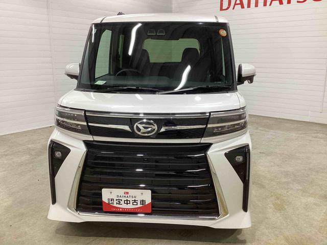 タント カスタムＸ　インパネシフト　プッシュスタートスイッチ　電子カードキー　電動パーキングブレーキ　フォグランプ　両側パワースライドドア　アルミホイール　衝突軽減ブレーキ　車線逸脱防止　ＡＢＳ（2枚目）