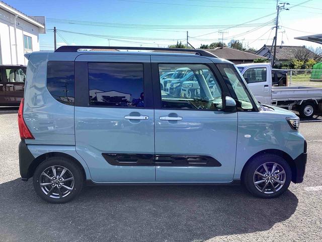 タント ファンクロス インパネシフト ディスプレイオーディオ プッシュスタートスイッチ 電子カードキー 電動パーキングブレーキ 両側オートドア 衝突軽減システム レーンキープアシスト ABS アルミホイール(4枚目)