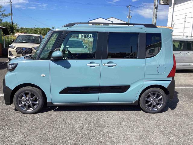 タント ファンクロス インパネシフト ディスプレイオーディオ プッシュスタートスイッチ 電子カードキー 電動パーキングブレーキ 両側オートドア 衝突軽減システム レーンキープアシスト ABS アルミホイール(5枚目)