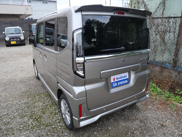 スペーシアカスタム カスタム HYBRID GS セーフティサポート 元試乗車 スズキセーフティーサポート スライドドア プッシュスタート シートヒーター オートエアコン 禁煙車 衝突被害軽減システム アイドリングストップ 横滑り防止機能 衝突安全ボディ 盗難防止システム(4枚目)