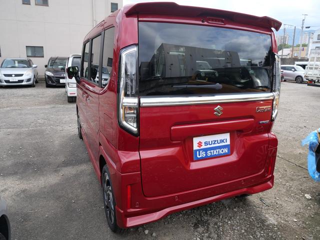 スペーシアカスタム カスタム HYBRID XSターボ 純正ナビ 全方位カメラ スズキセーフティーサポート バックカメラ Bluetooth スライドドア 禁煙車 純正ナビ プッシュスタート シートヒーター オートエアコン 衝突安全ボディ アイドリングストップ 横滑り防止機能(5枚目)