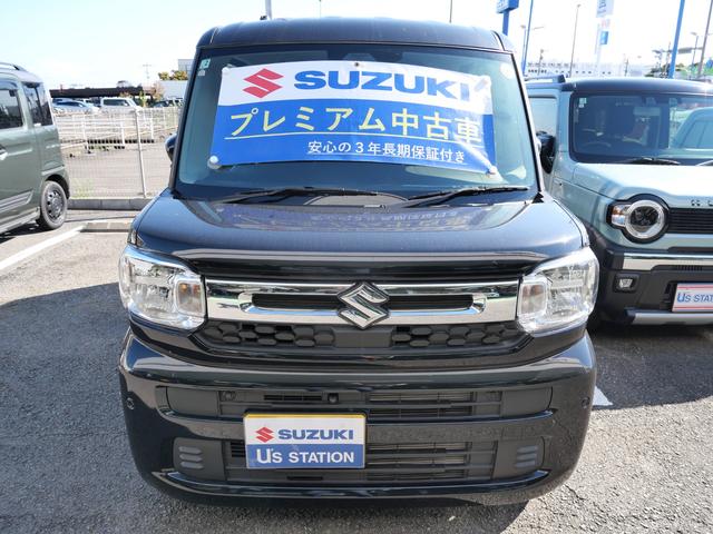 スペーシア HYBRID X 純正9インチナビ 全方位カメラ オットマン スズキセーフティーサポート 純正ナビ Bluetooth バックカメラ オートライト スライドドア 禁煙車 プッシュスタート シートヒーター オートエアコン 衝突被害軽減システム 横滑り防止機能(2枚目)