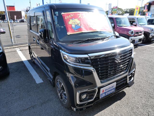 スペーシア カスタム HYBRID XSターボ 全方位カメラ ETC付 スズキセーフティーサポート ドライブレコーダー バックカメラ スライドドア プッシュスタート シートヒーター オートエアコン ETC 衝突安全ボディ 盗難防止システム(3枚目)