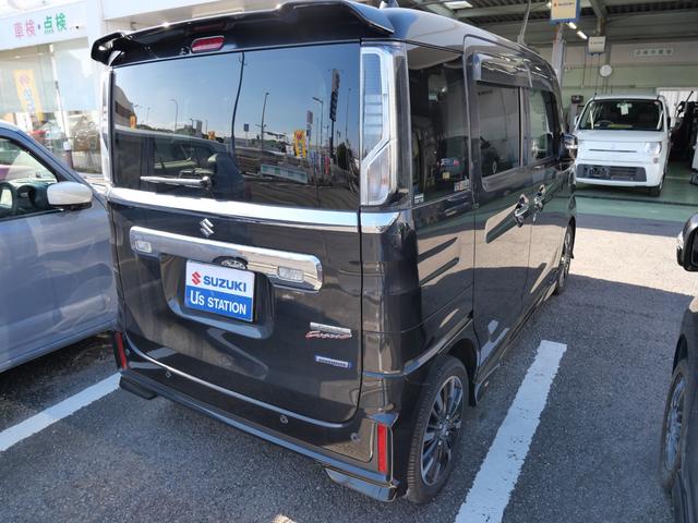 スペーシア カスタム HYBRID XSターボ 全方位カメラ ETC付 スズキセーフティーサポート ドライブレコーダー バックカメラ スライドドア プッシュスタート シートヒーター オートエアコン ETC 衝突安全ボディ 盗難防止システム(4枚目)