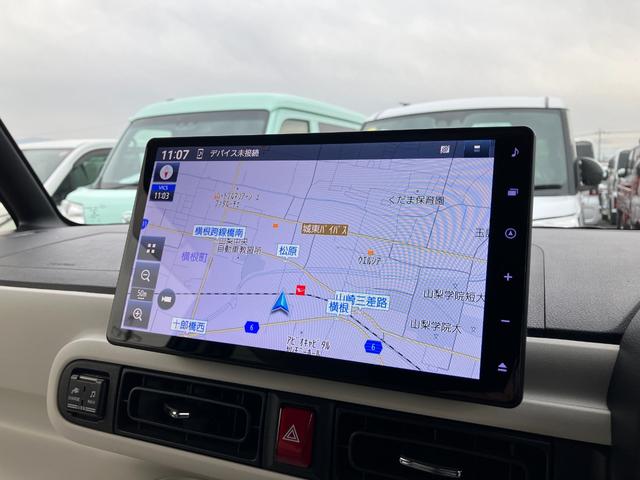 ムーヴキャンバス ストライプスＧターボ　４ＷＤ　１０インチナビ　１オーナー　４ＷＤ　スマートキー　エアバッグ　ターボ　ＡＢＳ　キーフリー　プッシュ式エンジンスタートボタン　両電動スライドドア　オートエアコン（7枚目）